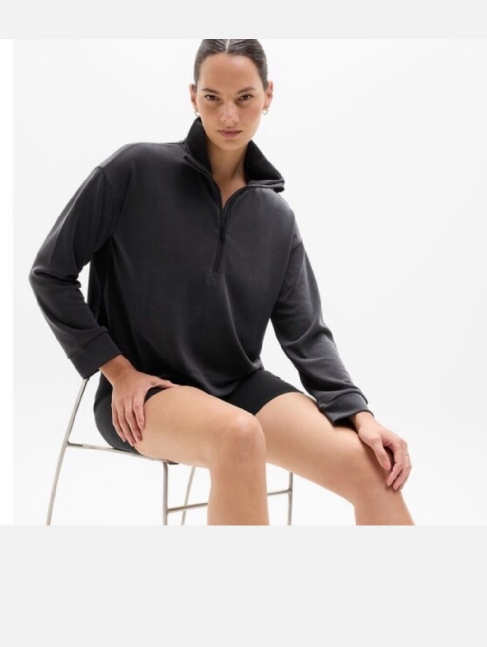 Athleta Seasoft Quarter Zip Suede-soft Size Small Green